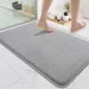 image:imageSmiry Memory Foam Bath Mat 30x20 Extra Soft NonSlip Bathroom Rug Ultra Absorbent Quick Dry Machine Washable Bathroom Mat for Shower Tub amp Floor Decor GreyGrey