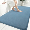 image:imageSmiry Memory Foam Bath Mat 30x20 Extra Soft NonSlip Bathroom Rug Ultra Absorbent Quick Dry Machine Washable Bathroom Mat for Shower Tub amp Floor Decor GreyGrayish Blue