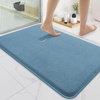 image:imageSmiry Memory Foam Bath Mat 30x20 Extra Soft NonSlip Bathroom Rug Ultra Absorbent Quick Dry Machine Washable Bathroom Mat for Shower Tub amp Floor Decor GreyGrayish Blue
