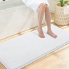 image:imageSmiry Memory Foam Bath Mat 30x20 Extra Soft NonSlip Bathroom Rug Ultra Absorbent Quick Dry Machine Washable Bathroom Mat for Shower Tub amp Floor Decor GreyWhite