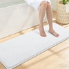 image:imageSmiry Memory Foam Bath Mat 30x20 Extra Soft NonSlip Bathroom Rug Ultra Absorbent Quick Dry Machine Washable Bathroom Mat for Shower Tub amp Floor Decor GreyWhite