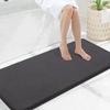 image:imageSmiry Memory Foam Bath Mat 30x20 Extra Soft NonSlip Bathroom Rug Ultra Absorbent Quick Dry Machine Washable Bathroom Mat for Shower Tub amp Floor Decor GreyDary Grey
