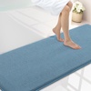 image:imageSmiry Memory Foam Bath Mat 30x20 Extra Soft NonSlip Bathroom Rug Ultra Absorbent Quick Dry Machine Washable Bathroom Mat for Shower Tub amp Floor Decor GreyGrayish Blue