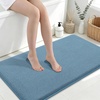 image:imageSmiry Memory Foam Bath Mat 30x20 Extra Soft NonSlip Bathroom Rug Ultra Absorbent Quick Dry Machine Washable Bathroom Mat for Shower Tub amp Floor Decor GreyGrayish Blue