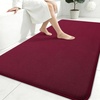 image:imageSmiry Memory Foam Bath Mat 30x20 Extra Soft NonSlip Bathroom Rug Ultra Absorbent Quick Dry Machine Washable Bathroom Mat for Shower Tub amp Floor Decor GreyBurgundy