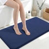 image:imageSmiry Memory Foam Bath Mat 30x20 Extra Soft NonSlip Bathroom Rug Ultra Absorbent Quick Dry Machine Washable Bathroom Mat for Shower Tub amp Floor Decor GreyNavy Blue