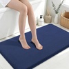 image:imageSmiry Memory Foam Bath Mat 30x20 Extra Soft NonSlip Bathroom Rug Ultra Absorbent Quick Dry Machine Washable Bathroom Mat for Shower Tub amp Floor Decor GreyNavy Blue