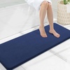 image:imageSmiry Memory Foam Bath Mat 30x20 Extra Soft NonSlip Bathroom Rug Ultra Absorbent Quick Dry Machine Washable Bathroom Mat for Shower Tub amp Floor Decor GreyNavy Blue