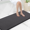 image:imageSmiry Memory Foam Bath Mat 30x20 Extra Soft NonSlip Bathroom Rug Ultra Absorbent Quick Dry Machine Washable Bathroom Mat for Shower Tub amp Floor Decor GreyDary Grey