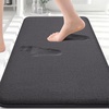image:imageSmiry Memory Foam Bath Mat 30x20 Extra Soft NonSlip Bathroom Rug Ultra Absorbent Quick Dry Machine Washable Bathroom Mat for Shower Tub amp Floor Decor GreyDary Grey