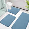 image:imageSmiry Memory Foam Bath Mat 30x20 Extra Soft NonSlip Bathroom Rug Ultra Absorbent Quick Dry Machine Washable Bathroom Mat for Shower Tub amp Floor Decor GreyGrayish Blue