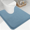image:imageSmiry Memory Foam Bath Mat 30x20 Extra Soft NonSlip Bathroom Rug Ultra Absorbent Quick Dry Machine Washable Bathroom Mat for Shower Tub amp Floor Decor GreyGrayish Blue