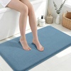 image:imageSmiry Memory Foam Bath Mat 30x20 Extra Soft NonSlip Bathroom Rug Ultra Absorbent Quick Dry Machine Washable Bathroom Mat for Shower Tub amp Floor Decor GreyGrayish Blue