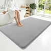 image:imageSmiry Memory Foam Bath Mat 30x20 Extra Soft NonSlip Bathroom Rug Ultra Absorbent Quick Dry Machine Washable Bathroom Mat for Shower Tub amp Floor Decor GreyGrey