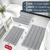 image:imageSmiry Striped Thick Bathroom Rug and Contour Toilet Rug Size 30x20  UShaped 24x20 in Light Grey 2 Item Bundle