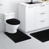 image:imageSmiry Chenille Bath Rug and Mats Set of 3Extra Soft and Absorbent Shaggy Bath Mat Machine Washable NonSlip Plush Carpet 30x 20UShaped 20 x20175x 15 Black