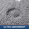 image:imageSmiry Chenille Bath Rug and Mats Set of 3 Non Slip Absorbent Shaggy Bath Rug for Tub Shower and Bath Room UShaped 24 x2024x 16UShaped 24 x20 Grey