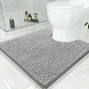 image:imageSmiry Luxury Chenille Bathroom Rugs 24x16 Extra Soft and Absorbent Shaggy Bath Mat Machine Washable NonSlip Plush Carpet Runner for Tub Shower and Floor Home Decor Accessories Sage GreenLight Grey