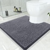 image:imageSmiry Luxury Chenille Bathroom Rugs 24x16 Extra Soft and Absorbent Shaggy Bath Mat Machine Washable NonSlip Plush Carpet Runner for Tub Shower and Floor Home Decor Accessories Sage GreenCharcoal Grey