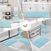 image:imageSmiry Luxury Chenille Bathroom Rugs 24x16 Extra Soft and Absorbent Shaggy Bath Mat Machine Washable NonSlip Plush Carpet Runner for Tub Shower and Floor Home Decor Accessories Sage GreenSky Blue