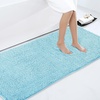 image:imageSmiry Luxury Chenille Bathroom Rugs 24x16 Extra Soft and Absorbent Shaggy Bath Mat Machine Washable NonSlip Plush Carpet Runner for Tub Shower and Floor Home Decor Accessories Sage GreenSky Blue