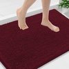 image:imageSmiry Luxury Chenille Bathroom Rugs 24x16 Extra Soft and Absorbent Shaggy Bath Mat Machine Washable NonSlip Plush Carpet Runner for Tub Shower and Floor Home Decor Accessories Sage GreenBurgundy