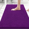 image:imageSmiry Luxury Chenille Bathroom Rugs 24x16 Extra Soft and Absorbent Shaggy Bath Mat Machine Washable NonSlip Plush Carpet Runner for Tub Shower and Floor Home Decor Accessories Sage GreenViolet