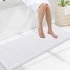 image:imageSmiry Luxury Chenille Bathroom Rugs 24x16 Extra Soft and Absorbent Shaggy Bath Mat Machine Washable NonSlip Plush Carpet Runner for Tub Shower and Floor Home Decor Accessories Sage GreenWhite