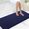 image:imageSmiry Luxury Chenille Bathroom Rugs 24x16 Extra Soft and Absorbent Shaggy Bath Mat Machine Washable NonSlip Plush Carpet Runner for Tub Shower and Floor Home Decor Accessories Sage GreenNavy Blue
