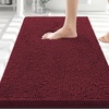 image:imageSmiry Luxury Chenille Bathroom Rugs 24x16 Extra Soft and Absorbent Shaggy Bath Mat Machine Washable NonSlip Plush Carpet Runner for Tub Shower and Floor Home Decor Accessories Sage GreenBurgundy