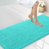 image:imageSmiry Luxury Chenille Bathroom Rugs 24x16 Extra Soft and Absorbent Shaggy Bath Mat Machine Washable NonSlip Plush Carpet Runner for Tub Shower and Floor Home Decor Accessories Sage GreenTurquoise