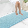 image:imageSmiry Luxury Chenille Bathroom Rugs 24x16 Extra Soft and Absorbent Shaggy Bath Mat Machine Washable NonSlip Plush Carpet Runner for Tub Shower and Floor Home Decor Accessories Sage GreenSky Blue