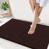 image:imageSmiry Luxury Chenille Bathroom Rugs 24x16 Extra Soft and Absorbent Shaggy Bath Mat Machine Washable NonSlip Plush Carpet Runner for Tub Shower and Floor Home Decor Accessories Sage GreenBrown