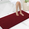 image:imageSmiry Luxury Chenille Bathroom Rugs 24x16 Extra Soft and Absorbent Shaggy Bath Mat Machine Washable NonSlip Plush Carpet Runner for Tub Shower and Floor Home Decor Accessories Sage GreenRed