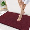 image:imageSmiry Luxury Chenille Bathroom Rugs 24x16 Extra Soft and Absorbent Shaggy Bath Mat Machine Washable NonSlip Plush Carpet Runner for Tub Shower and Floor Home Decor Accessories Sage GreenBurgundy