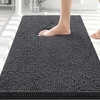 image:imageSmiry Luxury Chenille Bathroom Rugs 24x16 Extra Soft and Absorbent Shaggy Bath Mat Machine Washable NonSlip Plush Carpet Runner for Tub Shower and Floor Home Decor Accessories Sage GreenCharcoal Grey
