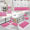 image:imageSmiry Luxury Chenille Bathroom Rugs 24x16 Extra Soft and Absorbent Shaggy Bath Mat Machine Washable NonSlip Plush Carpet Runner for Tub Shower and Floor Home Decor Accessories Sage GreenHot Pink
