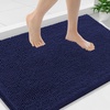 image:imageSmiry Luxury Chenille Bathroom Rugs 24x16 Extra Soft and Absorbent Shaggy Bath Mat Machine Washable NonSlip Plush Carpet Runner for Tub Shower and Floor Home Decor Accessories Sage GreenNavy Blue