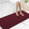 image:imageSmiry Luxury Chenille Bathroom Rugs 24x16 Extra Soft and Absorbent Shaggy Bath Mat Machine Washable NonSlip Plush Carpet Runner for Tub Shower and Floor Home Decor Accessories Sage GreenBurgundy