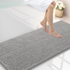 image:imageSmiry Luxury Chenille Bathroom Rugs 24x16 Extra Soft and Absorbent Shaggy Bath Mat Machine Washable NonSlip Plush Carpet Runner for Tub Shower and Floor Home Decor Accessories Sage GreenLight Grey