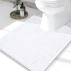 image:imageSmiry Luxury Chenille Bathroom Rugs 24x16 Extra Soft and Absorbent Shaggy Bath Mat Machine Washable NonSlip Plush Carpet Runner for Tub Shower and Floor Home Decor Accessories Sage GreenWhite