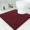image:imageSmiry Luxury Chenille Bathroom Rugs 24x16 Extra Soft and Absorbent Shaggy Bath Mat Machine Washable NonSlip Plush Carpet Runner for Tub Shower and Floor Home Decor Accessories Sage GreenBurgundy