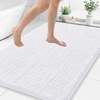 image:imageSmiry Luxury Chenille Bathroom Rugs 24x16 Extra Soft and Absorbent Shaggy Bath Mat Machine Washable NonSlip Plush Carpet Runner for Tub Shower and Floor Home Decor Accessories Sage GreenWhite