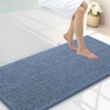 image:imageSmiry Luxury Chenille Bathroom Rugs 24x16 Extra Soft and Absorbent Shaggy Bath Mat Machine Washable NonSlip Plush Carpet Runner for Tub Shower and Floor Home Decor Accessories Sage GreenGrayish Blue