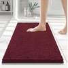 image:imageSmiry Luxury Chenille Bathroom Rugs 24x16 Extra Soft and Absorbent Shaggy Bath Mat Machine Washable NonSlip Plush Carpet Runner for Tub Shower and Floor Home Decor Accessories Sage GreenBurgundy