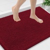 image:imageSmiry Luxury Chenille Bathroom Rugs 24x16 Extra Soft and Absorbent Shaggy Bath Mat Machine Washable NonSlip Plush Carpet Runner for Tub Shower and Floor Home Decor Accessories Sage GreenRed