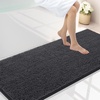 image:imageSmiry Luxury Chenille Bathroom Rugs 24x16 Extra Soft and Absorbent Shaggy Bath Mat Machine Washable NonSlip Plush Carpet Runner for Tub Shower and Floor Home Decor Accessories Sage GreenCharcoal Grey