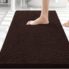 image:imageSmiry Luxury Chenille Bathroom Rugs 24x16 Extra Soft and Absorbent Shaggy Bath Mat Machine Washable NonSlip Plush Carpet Runner for Tub Shower and Floor Home Decor Accessories Sage GreenBrown