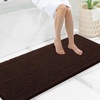 image:imageSmiry Luxury Chenille Bathroom Rugs 24x16 Extra Soft and Absorbent Shaggy Bath Mat Machine Washable NonSlip Plush Carpet Runner for Tub Shower and Floor Home Decor Accessories Sage GreenBrown