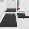 image:imageSmiry Luxury Chenille Bathroom Rugs 24x16 Extra Soft and Absorbent Shaggy Bath Mat Machine Washable NonSlip Plush Carpet Runner for Tub Shower and Floor Home Decor Accessories Sage GreenCharcoal Grey
